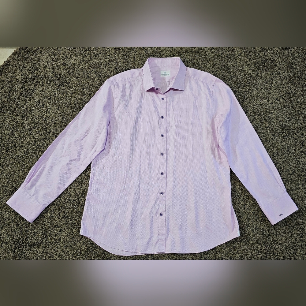 Emanuel Berg Men's Custom Button-down Pink Cotton Dress Shirt Size 45